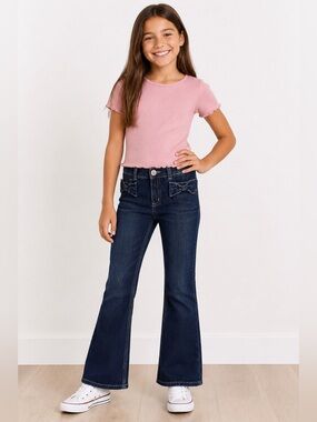 Gymboree Dark Blue Flare Jeans with Pink Top